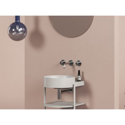 Ravak Yard umywalka 50x40,5 cm półokrągła ścienna smoke grey XJX0O040000