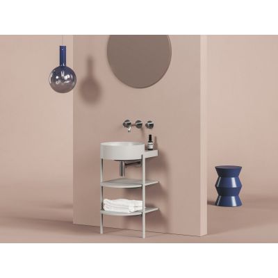 Ravak Yard umywalka 50x40,5 cm półokrągła ścienna smoke grey XJX0O040000