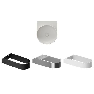 Ravak Yard umywalka 50x40,5 cm półokrągła ścienna smoke grey XJX0O040000