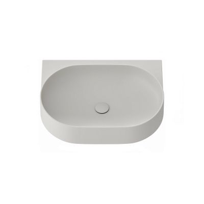 Ravak Yard umywalka 60,5x50 cm półokrągła ścienna smoke grey XJX0O060000