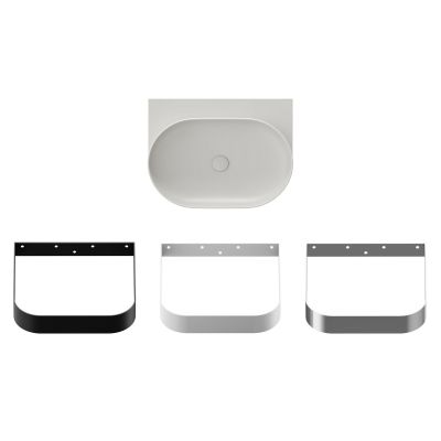 Ravak Yard umywalka 60,5x50 cm półokrągła ścienna smoke grey XJX0O060000