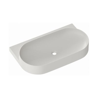 Ravak Yard umywalka 80,5x50 cm półokrągła ścienna smoke grey XJX0O080000