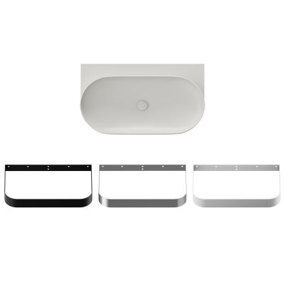 Ravak Yard umywalka 80,5x50 cm półokrągła ścienna smoke grey XJX0O080000