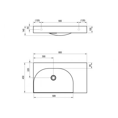Ravak Lite umywalka 80x45 cm prostokątna meblowa biała XJXP1380001