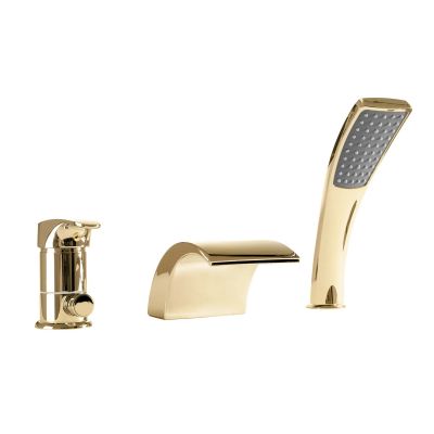 Rea Riven bateria wannowo-prysznicowa nawannowa złota REA-B0497