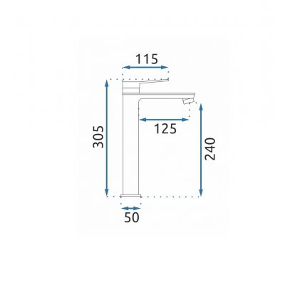 Rea Viral bateria umywalkowa stojąca wysoka złota REA-B2023