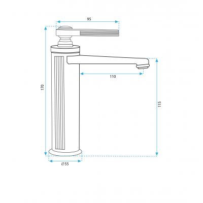 Rea Monaco bateria umywalkowa stojąca złota REA-B2501