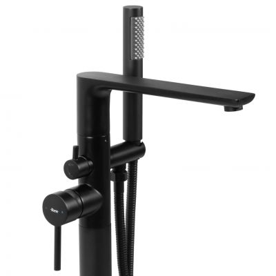 Rea Flores bateria wannowo-prysznicowa wolnostojąca czarna REA-B2711