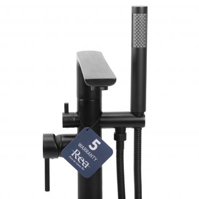 Rea Flores bateria wannowo-prysznicowa wolnostojąca czarna REA-B2711