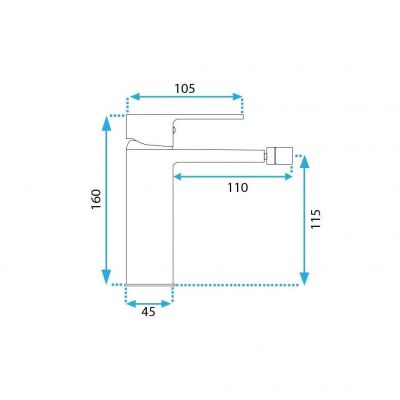 Rea Argus bateria bidetowa stojąca tytan REA-B3004