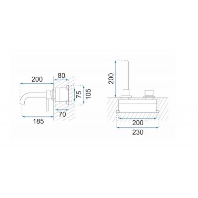 Rea Lungo L. bateria umywalkowa podtynkowa chrom REA-B4109