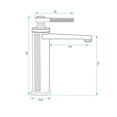 Rea Monaco bateria umywalkowa stojąca złoto szczotkowane REA-B4211