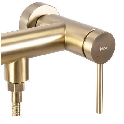 Rea Clif bateria prysznicowa ścienna złoto szczotkowane REA-B4243