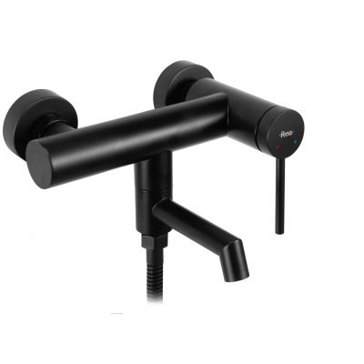 Rea Foss bateria wannowo-prysznicowa ścienna czarna REA-B5099