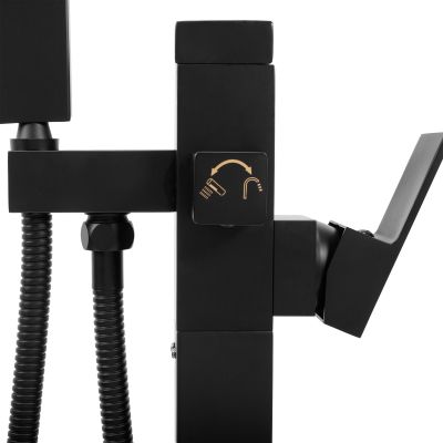 Rea Tery bateria wannowo-prysznicowa wolnostojąca czarna REA-B5304