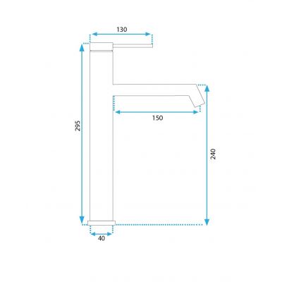 Rea Foss bateria umywalkowa stojąca wysoka czarny mat REA-B5320