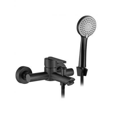 Rea Ontario bateria wannowo-prysznicowa ścienna czarna REA-B5512