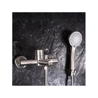 Rea Ontario bateria wannowo-prysznicowa ścienna nikiel szczotkowany REA-B5514