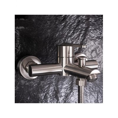 Rea Ontario bateria wannowo-prysznicowa ścienna nikiel szczotkowany REA-B5514