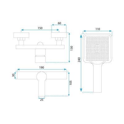 Rea Argus bateria prysznicowa ścienna czarna REA-B6406