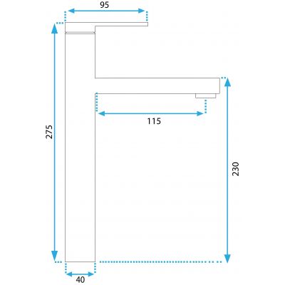 Rea Pixel bateria umywalkowa stojąca wysoka chrom REA-B6562