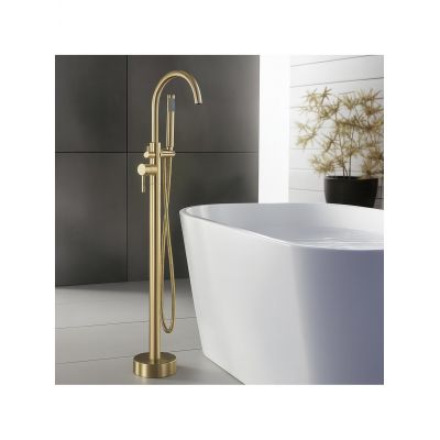 Rea Lungo bateria wannowo-prysznicowa wolnostojąca złota REA-B7498