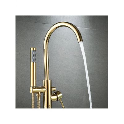 Rea Lungo bateria wannowo-prysznicowa wolnostojąca złota REA-B7499