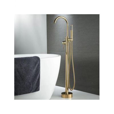 Rea Lungo bateria wannowo-prysznicowa wolnostojąca złota REA-B7499