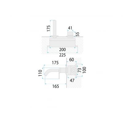 Rea Argon bateria umywalkowa podtynkowa kompletna złota REA-B7809