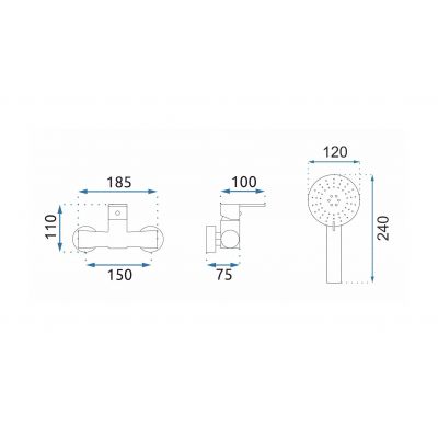 Rea Mild bateria prysznicowa ścienna czarna REA-B9149