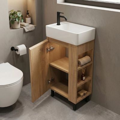 Rea Astra umywalka z szafką 43 cm brązową REA-M0404