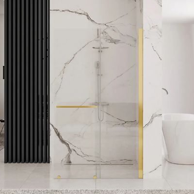 Rea Cortis Gold ścianka prysznicowa 120 cm Walk-In złoty/szkło przezroczyste REA-K8485