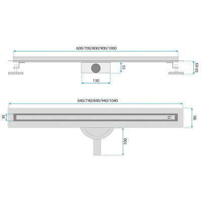 Rea Neox Slim Pro odpływ liniowy 70 cm czarny mat REA-G2709