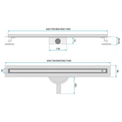 Rea Neo Slim Pro odpływ liniowy 60 cm złoty szczotkowany REA-G2713