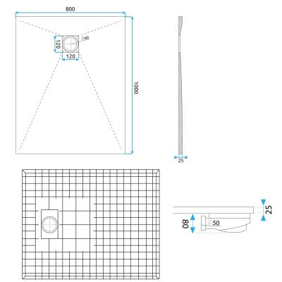 Rea Magnum brodzik prostokątny 100x80 cm czarny REA-K3907