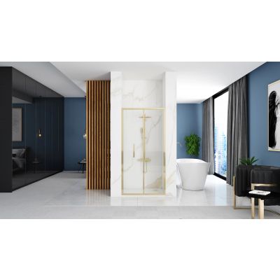 Rea Rapid Fold drzwi prysznicowe 90 cm składane złoty /szkło przezroczyste REA-K4129