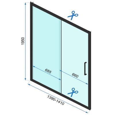 Rea Rapid Slide drzwi prysznicowe 140 cm wnękowe chrom/szkło przezroczyste REA-K5604