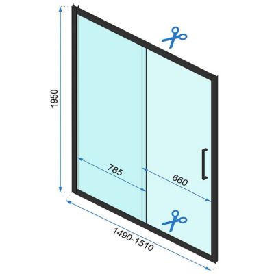 Rea Rapid Slide drzwi prysznicowe 150 cm wnękowe chrom/szkło przezroczyste REA-K5605
