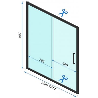 Rea Rapid Slide drzwi prysznicowe 150 cm złoty/szkło przezroczyste REA-K5617