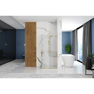 Rea Punto kabina prysznicowa 77,5x77,5 cm kwadratowa złoty połysk/szkło przezroczyste REA-K6441