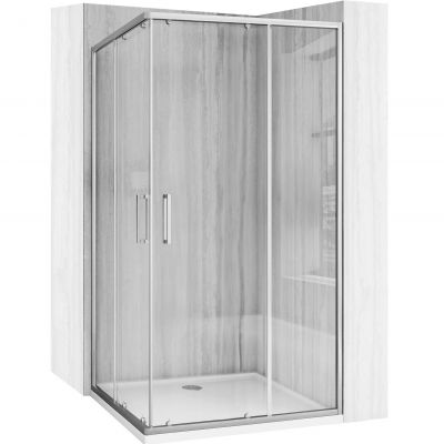 Rea City kabina prysznicowa 77,5x97,5 cm prostokątna srebrny szczotkowany/szkło przezroczyste