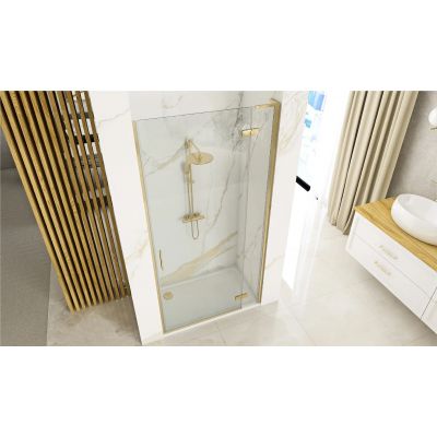 Rea Hugo Gold Brush drzwi prysznicowe 100 cm wnękowe złoto szczotkowane/szkło przezroczyste REA-K8413