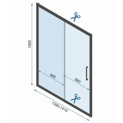 Rea Rapid Slide drzwi prysznicowe 140 cm rozsuwane złoty szczotkowany/szkło przezroczyste REA-K8591
