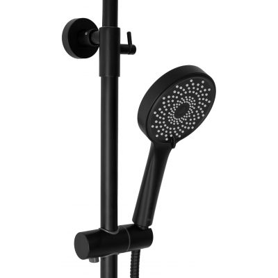 Rea Max zestaw prysznicowy ścienny z deszczownicą i słuchawką typu bidetta czarny REA-P6615