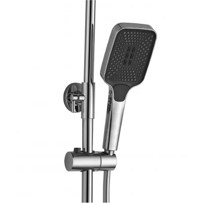 Rea Helix zestaw prysznicowy ścienny z deszczownicą i słuchawką typu bidetta chrom REA-P6620