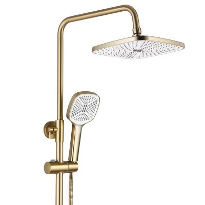 Rea Argus zestaw wannowo-prysznicowy ścienny z deszczownicą złoty REA-P7841