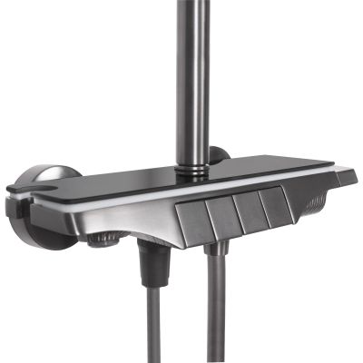 Rea Savio zestaw prysznicowy ścienny z deszczownicą grafitowy REA-P8412