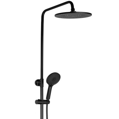 Rea Avalon zestaw wannowo-prysznicowy ścienny z deszczownicą czarny REA-P8811