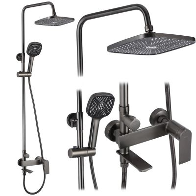 Rea Storm zestaw prysznicowy ścienny z deszczownicą tytan REA-P9534