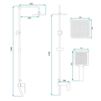 Rea Storm bateria wannowo-prysznicowa ścienna złoto szczotkowane REA-P9535